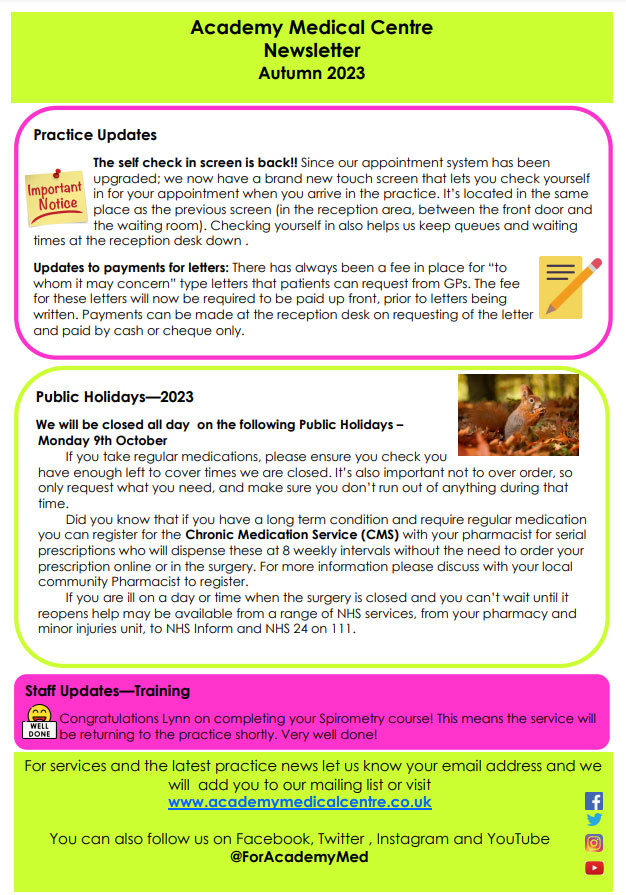 Autumn Newsletter Cover